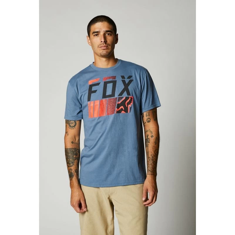 Fox - T-Shirt Overspray Sleeve SS Men Matt Blue 3 Fox - T-Shirt Overspray Sleeve SS Men Matt Blue