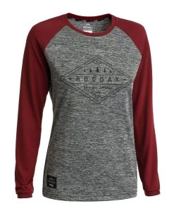 Rocday - Jersey Line Langarm WMN Melange Dark Red