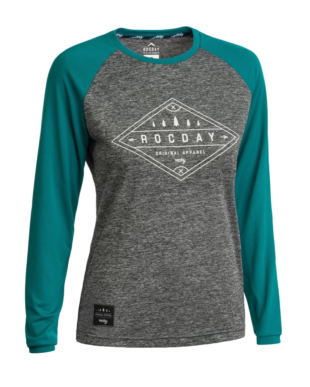 Rocday - Jersey Line Langarm WMN Melange Teal 3 Rocday - Jersey Line Langarm WMN Melange Teal