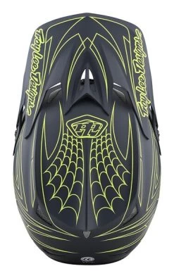 Troy Lee Designs - Fullface-Helm D3 Fiberlite Spiderstripe Gray / Yellow -Fahrradladen TLD B22S D3FL SPIDER STRIPE GRYYEL 08 L 1280x1280