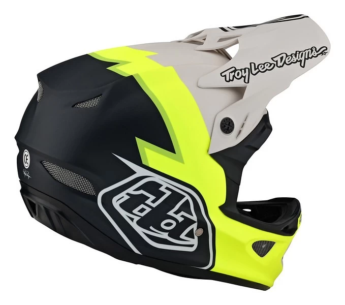 Troy Lee Designs - Fullface-Helm D3 Fiberlite Volt Flo Yellow 4 Troy Lee Designs - Fullface-Helm D3 Fiberlite Volt Flo Yellow – Bild 2